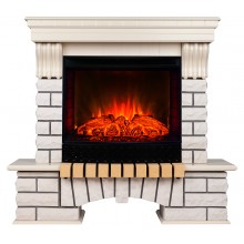 Каминокомплект Кантри 25.5 белый (портал RealFlame Country WT + очаг Sparta / Evrika 25.5 LED)