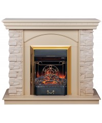 Каминокомплект Элфорд белый (портал RealFlame Elford STD WT + очаг Fobos / Majestic)