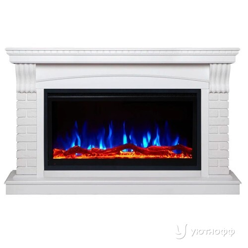 Электрокамин Джаз белый с очагом Safita 36