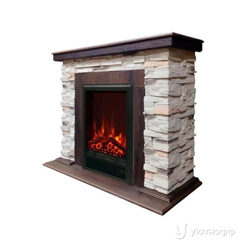 Электрокамин Норд СТД орех с очагом Юджин на выбор