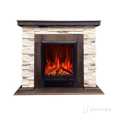 Электрокамин Норд СТД орех с очагом Юджин на выбор