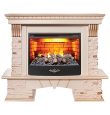 Каминокомплект Соренто 3Д белый дуб (портал Sorento 25.5 WT-619B + очаг 3D Firestar 25.5)