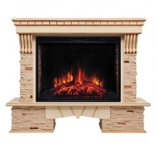 Каминокомплект Соренто 33 белый дуб (портал Sorento 33 WT-659B + очаг Epsilon 33 S IR)