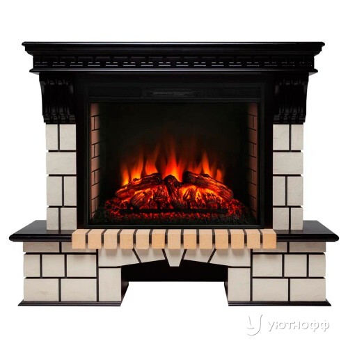 Электрокамин Стоун 26 с широким очагом 26 на выбор