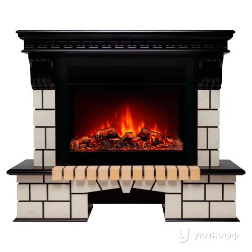 Электрокамин Стоун 26 с широким очагом 26 на выбор