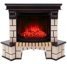Угловой каминокомплект Стоун 25.5 (портал Stone Corner + очаг Sparta / Evrika 25.5 LED)