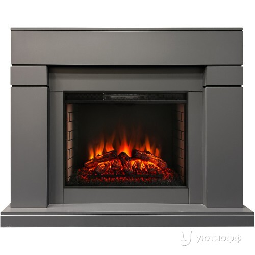 Электрокамин Линделс 26 графит с очагом Аквамарин