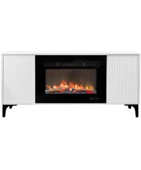 Тумба-камин Наоми белый (портал Naomi ALP + очаг Alpha Log)