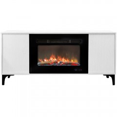 Тумба-камин Наоми белый (портал Naomi ALP + очаг Alpha Log)