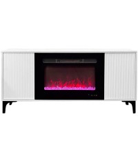 Тумба-камин Наоми белый (портал Naomi ALP + очаг Alpha Crystal)