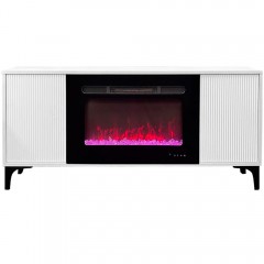 Тумба-камин Наоми белый (портал Naomi ALP + очаг Alpha Crystal)