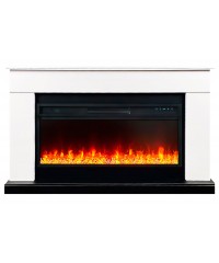 Каминокомплект Берген 42 черно-белый (портал Bergen 42 + очаг Vision 42 LED / LOG)