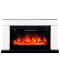 Каминокомплект Берген 42 черно-белый (портал Bergen 42 + очаг Vision 42 LED / LOG)