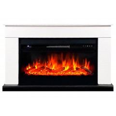 Каминокомплект Берген 42 черно-белый (портал Bergen 42 + очаг Vision 42 LED / LOG)