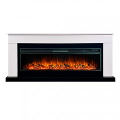 Каминокомплект Берген 60 белый с черным (портал Bergen + очаг Vision 60 LED / LOG)