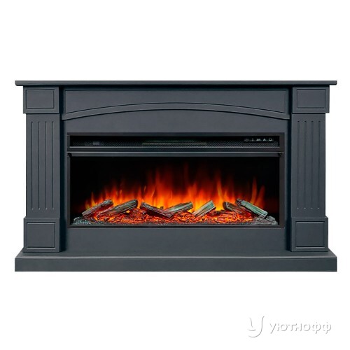 Камин линейный Boston 42 графит с очагом Vision 42