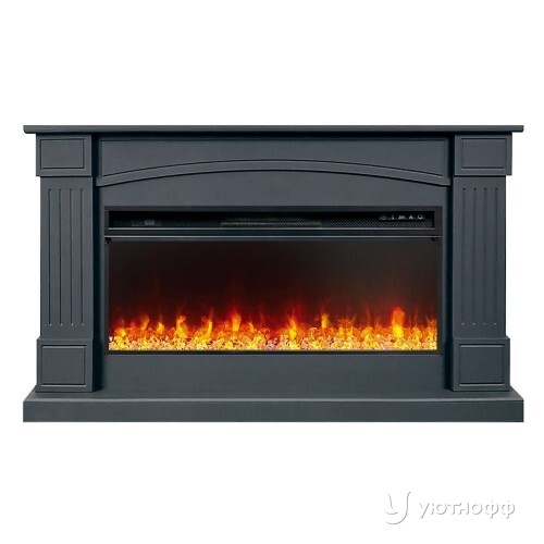 Камин линейный Boston 42 графит с очагом Vision 42