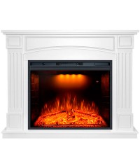 Каминокомплект Бостон белый (портал Boston + широкий очаг Emerald 28)