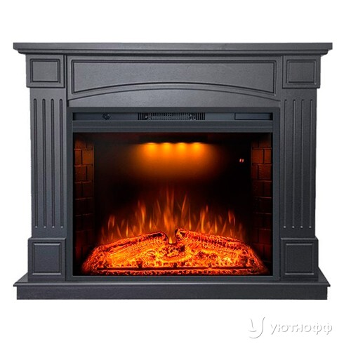 Электрокамин Бостон серый графит с очагом  Emerald 28