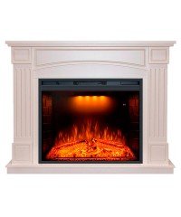 Каминокомплект Бостон слоновая кость (портал Boston + широкий очаг Emerald 28)