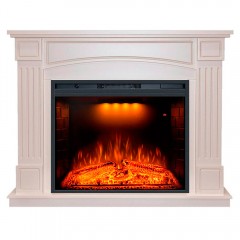 Каминокомплект Бостон слоновая кость (портал Boston + широкий очаг Emerald 28)