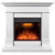 Электрокамин Калифорния 23 белый с очагом Emerald 23