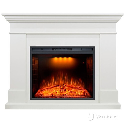 Электрокамин Калифорния белый с очагом Emerald 28