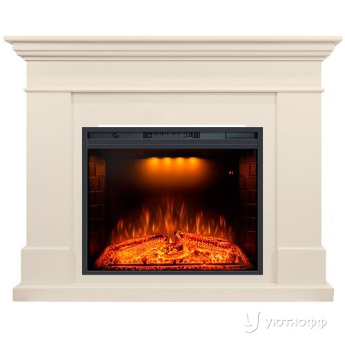 Электрокамин Калифорния слоновая кость с очагом Emerald 28