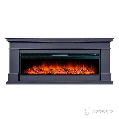 Камин линейный Калифорния графит с очагом Вижен 60