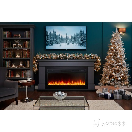 Камин линейный Калифорния графит с очагом Вижен 60