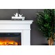 Камин линейный Калифорния белый с очагом Вижен 60