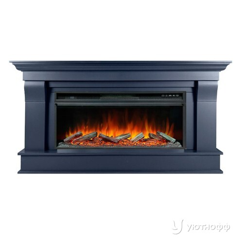 Камин линейный Монако 42 серый графит с очагом Вижен 42