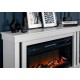 Камин линейный Космо 60 бьянко белый с очагом Вижен 60