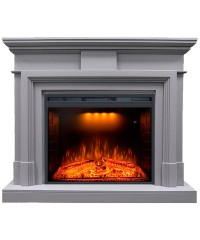 Каминокомплект Ковентри серый (портал Coventry Grey + широкий очаг Emerald 28)