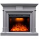 Электрокамин Бостон серый с очагом Emerald 28