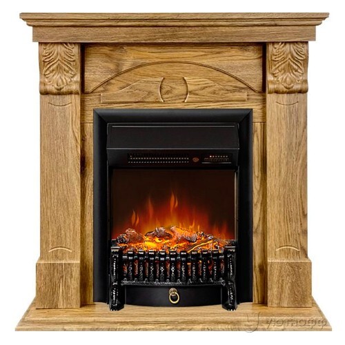 Электрокамин Дублин натуральный дуб с очагом Фобос или Маджестик  Электрокамин Дублин натуральный дуб с очагом Фобос или Маджестик