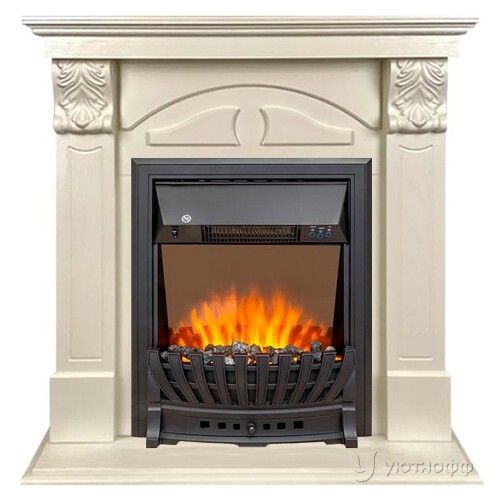 Электрокамин Дублин слоновая кость с очагом Фобос или Маджестик  Электрокамин Дублин слоновая кость с очагом Фобос или Маджестик