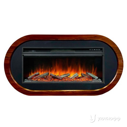 Электрокамин линейный Эллипс с очагом Vision 42