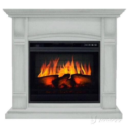 Электрокамин Манчестер дуб / белый с очагом Вижен 23