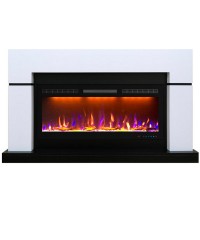 Каминокомплект Линдос 40 белый с черным (портал Lindos + очаг Crystal 40 RF)