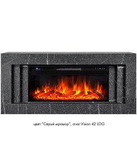 Каминокомплект Лайн 42 мрамор (портал Line 42 SFT + очаг Vision 42 LED / LOG)