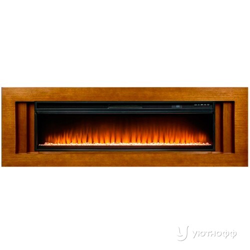 Электрокамин Лайн 60 орех с очагом Vision 60