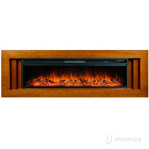 Электрокамин Лайн 60 орех с очагом Vision 60