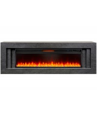 Каминокомплект Лайн 60 темно-серый (портал Line 60 SFT Dark Grey + очаг Vision 60 LED / LOG)