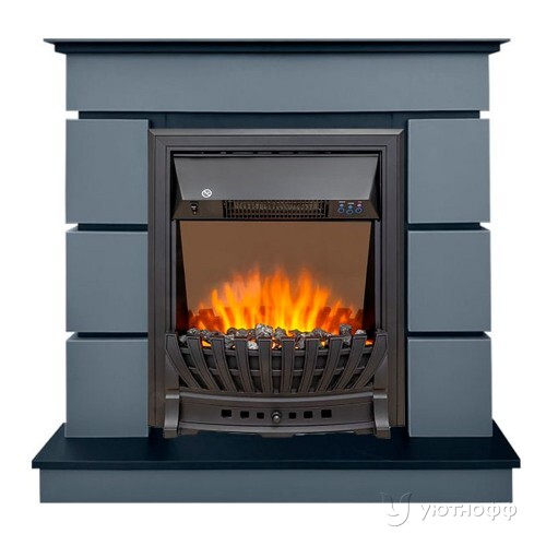 Электрокамин Модерн серый графит с очагом Аспен Блэк Электрокамин Модерн серый графит с очагом Аспен Блэк