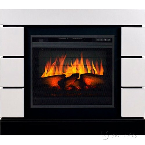 Электрокамин Mодерн 23 белый с очагом Вижн 23