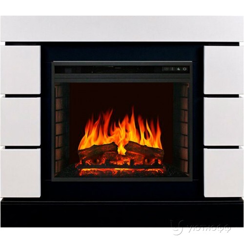 Электрокамин Mодерн 23 белый с очагом Вижн 23