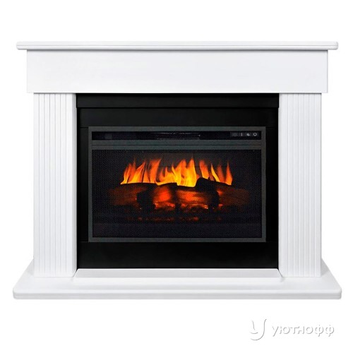 Электрокамин Моцарт 26 белый с очагом Вижн 26