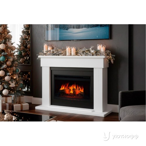 Электрокамин Моцарт 26 белый с очагом Вижн 26