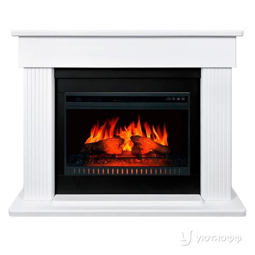 Электрокамин Моцарт 26 белый с очагом Вижн 26